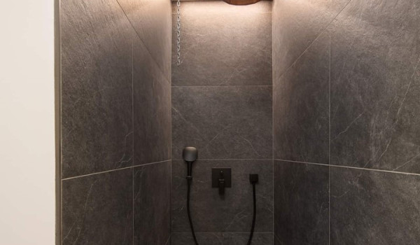 Walk in shower in Luxury Villa Istrian Prestige Panoramica with heated pool, spa zone, fitness and play room in Brovinje - Istria