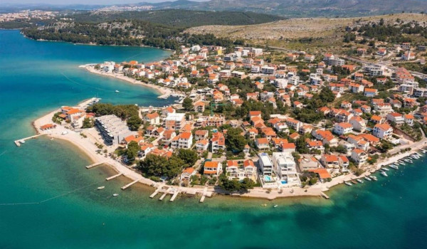 Aerial view of the Croatian private luxury villa L'Amour for a vacation with friends and family