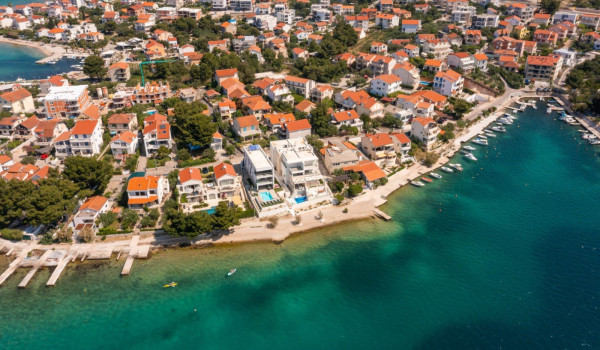 Aerial view of the Croatian private luxury villa L'Amour for a vacation with friends and family