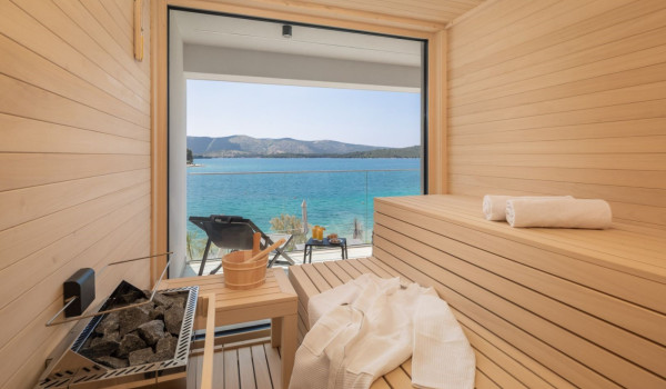 Sauna inside the private luxury villa for rent and vacation L'Amour