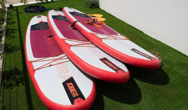 A view of the 3 SUPs that are offered by this Croatian luxury villa for rent and vacation