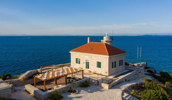 Mediterranean area of Vis luxury beachfront villa Lighthouse Ligero for vacation and rent.