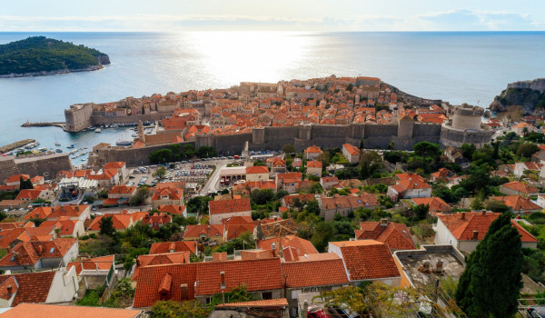 Aerial view of the surroundings near the luxury Croatia pool villa for vacation and rent with friends