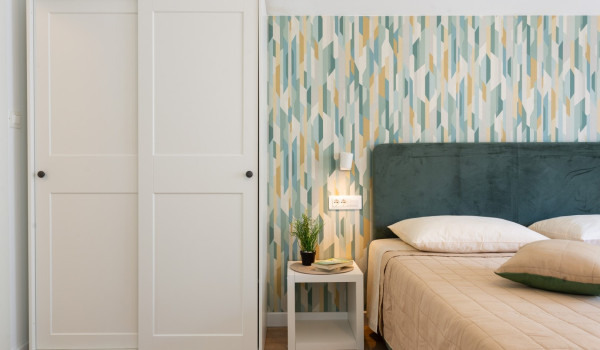 Wardrobe in a double bedroom of a family villa with private pool