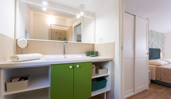 En suite bathroom in a Luxury family villa Sea Hug with a private pool