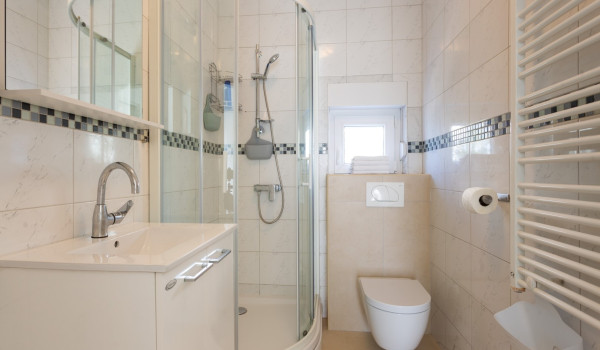 Private bathroom in a seafront villa