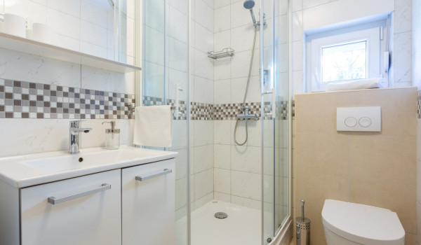 Private bathroom in a seafront villa