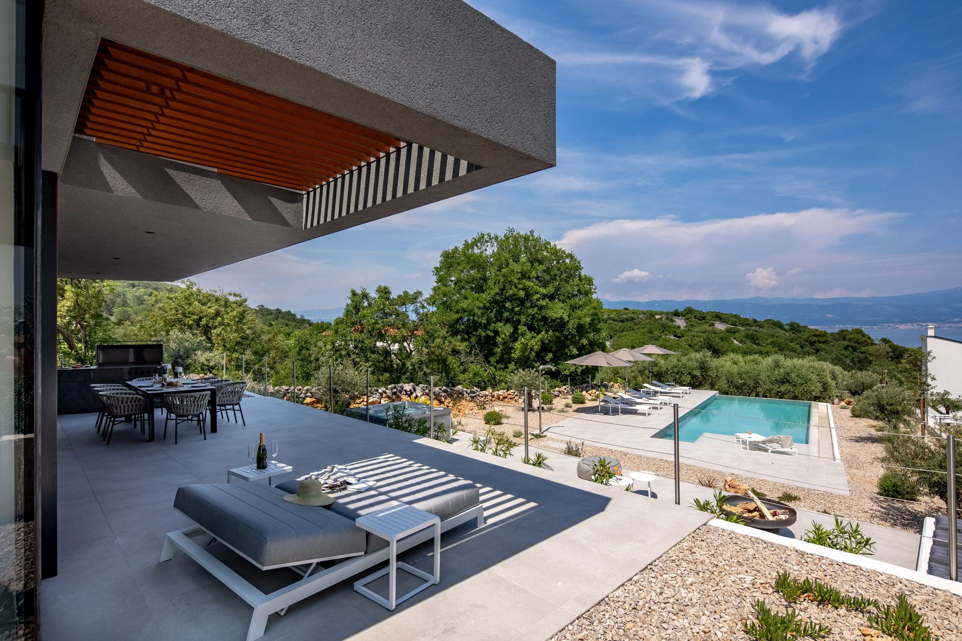 Luxury Villa Krk 1 Vrbnik with heated pool and jacuzzi on the island of Krk