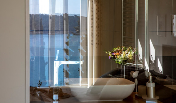 Bathroom details in the luxury seafront villa Dubrovnik Palace with concierge service and private pool