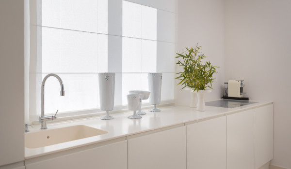 Kitchen equipped with a sink, induction hob and coffee machine in the luxury Dalmatia villa for rent Primosten Glamour