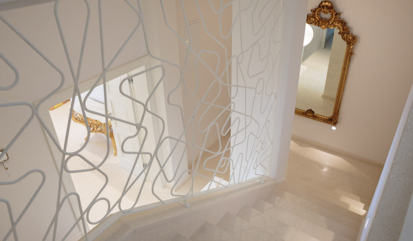 Stairs leading to the first floor of Croatia luxury holiday villa Primosten Glamour