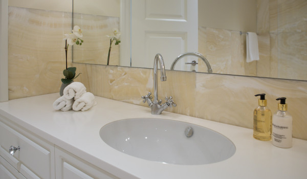 Cosmetics next to the sink in the luxury holiday villa for vacation and rent in Primosten