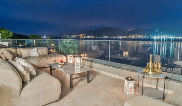 Luxury Trogir Villa with  full private concierge service - outdoor seating area with sea view
