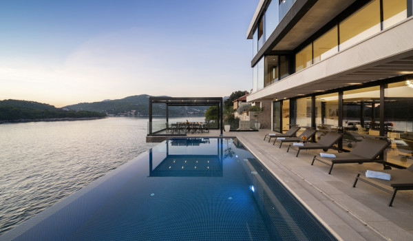Luxury Villa Dubrovnik Amelie for 14 pax in Dubrovnik, Croatia – seafront villa with private heated pool, jacuzzi, sauna, sea view, terrace, and concierge service