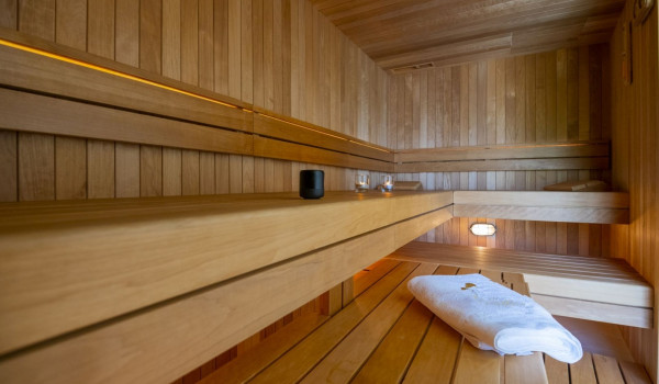 Sauna in a Croatian luxury villa with private pool and sea view Glorious Brela in Brela